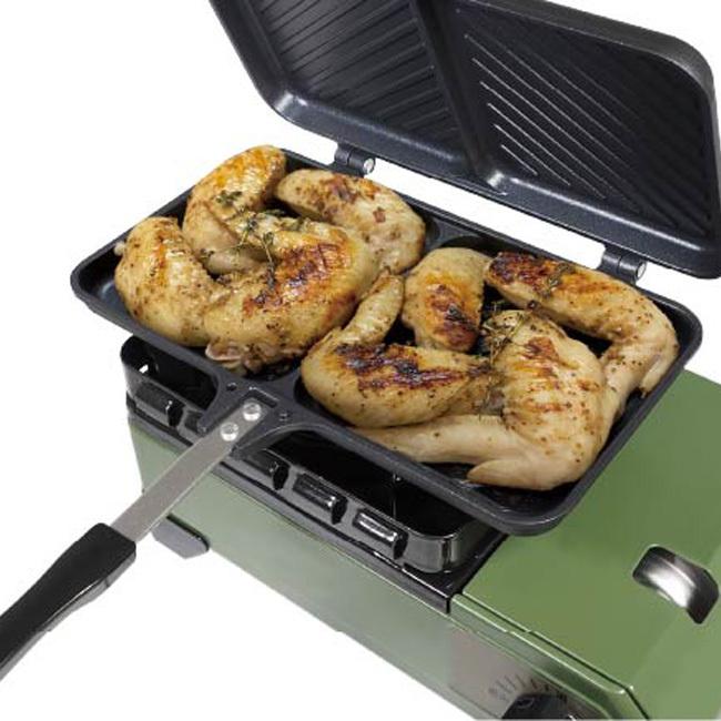 ファミリーキャンプにもピッタリ Montagna(モンターナ) よくばり  ダブルグリル＆ホットパン グリルパン HAC3027-ブラック(22y3m) |  | 04