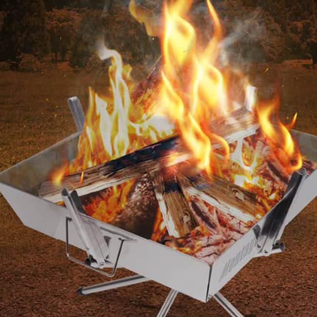 在庫処分特価】焚き火台としても活躍  Montagna(モンターナ) アウトドア 焚き火グリル 収納袋付き HAC2892-シルバー(21y10m) |  | 03