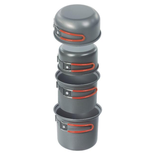 軽量でコンパクト  アルミアウトドアクッカーセット 4P HAC2167(19y4m) | 