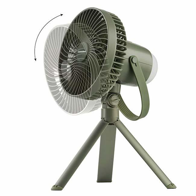 CAMELION】カメリオン ライト付キャンプ ファン Camelion(カメリオン) LEDライト付 キャンプ ファン 3段階調節 充電式