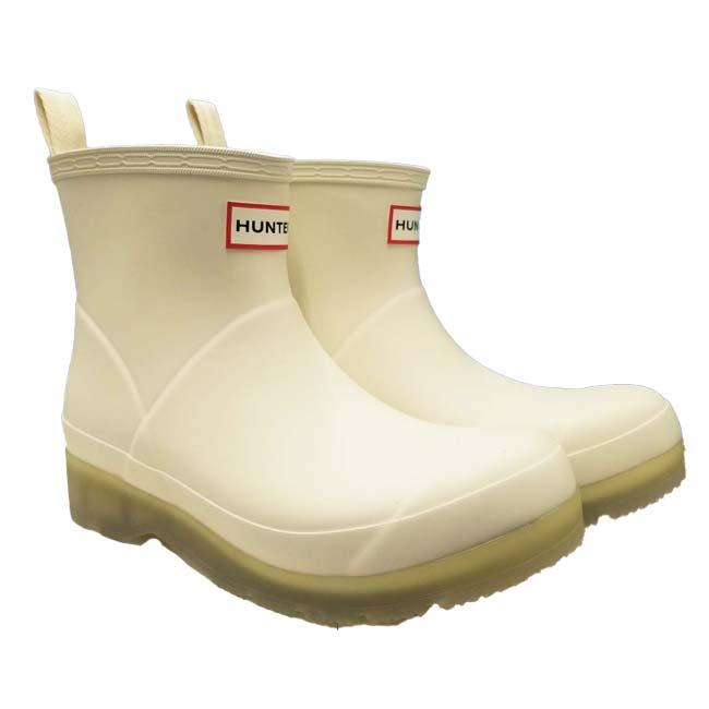 在庫処分特価 HUNTER(ハンター) 2024 レディース プレイ ショート トランスルーセント ソールブーツ 国内正規商品 雨靴 WFS4001RMA-SHW S.ホワイト | HUNTER | 01