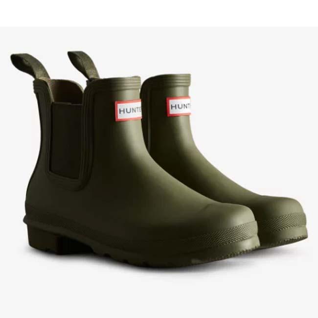 在庫処分特価 HUNTER(ハンター) レディース オリジナル チェルシー ショートブーツ レインシューズ 国内正規商品 雨靴 WFS2078RMA-OVL オリーブリーフ | HUNTER | 01