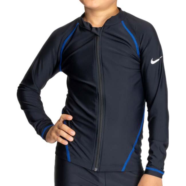ナイキ(NIKE) 2025 SS ジュニア ジップ付き長袖ラッシュガード 男子 女子 水着 スイムウエア スクール水着 ※トップスのみ 1991109-010 ブルー(25y4m) | NIKE