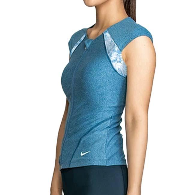 在庫処分特価 日本サイズ ナイキ(NIKE) レディース ジップ付き半袖レギンスセパレーツ ロングスパッツタイプ 2993119-390ストーンブルー(25y3m) |  | 05