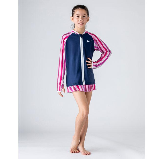 在庫処分特価 ナイキ(NIKE) ジュニア(ガールズ) フード付き長袖 グラフィック UVラッシュガード(上物のみ) スクール 1981910-08 | NIKE | 02