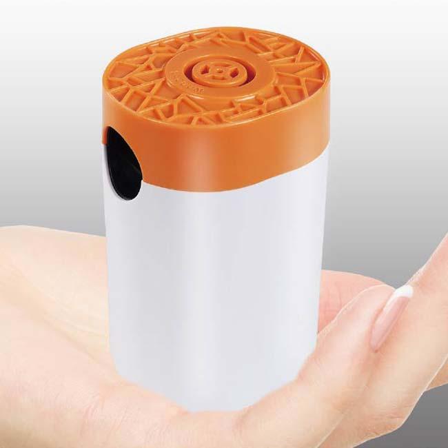 スイッチ1つで一気に膨らむ！ ハック(HAC) 電池式エアーポンプ コンパクト 手の平サイズ 空気注入＆排出可能 HAC4045A ホワイト×オレンジ(25y12m) |  | 03