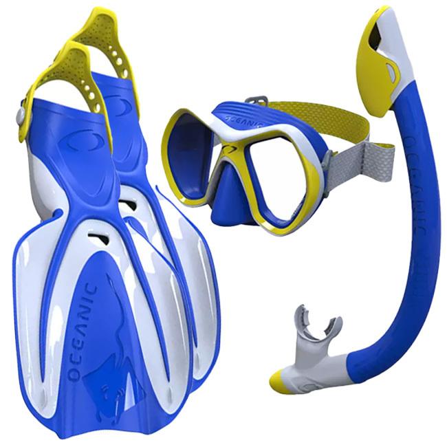 水中の世界を探索しよう  OCEANIC(オーシャニック) ジュニア ユース用 シュノーケルセット QQ 2622090-ブルー(22y7m)コストコ | 