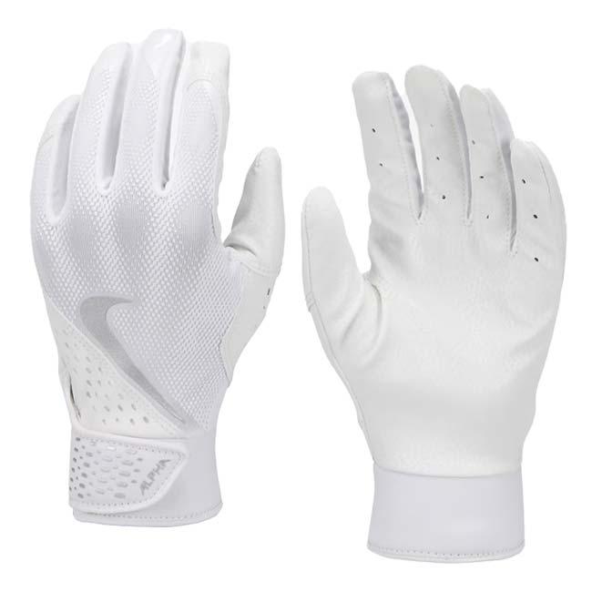 ナイキ(NIKE) 2025 SP ジュニア Alpha アルファ ユース バッティンググローブ 両手用 N1004382-125 ホワイト(25y5m野球) | NIKE
