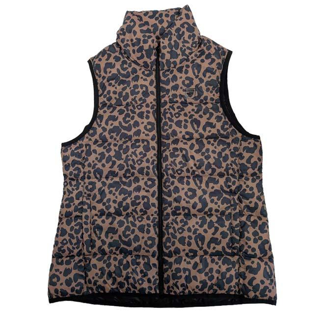 日本サイズ FILA(フィラ) 2025 FW レディース レオパード柄ライトダウンベスト 中綿入り 795-241(25y10mゴルフ) | FILA | 10