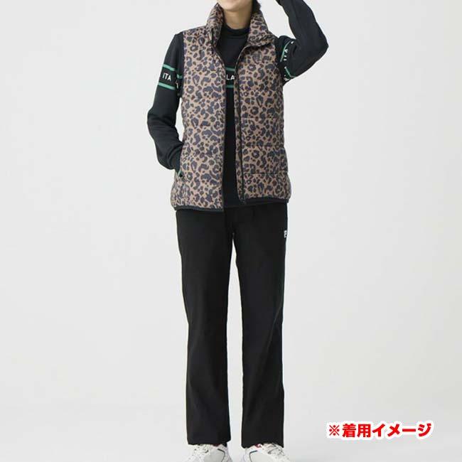 日本サイズ FILA(フィラ) 2025 FW レディース レオパード柄ライトダウンベスト 中綿入り 795-241(25y10mゴルフ) | FILA | 14