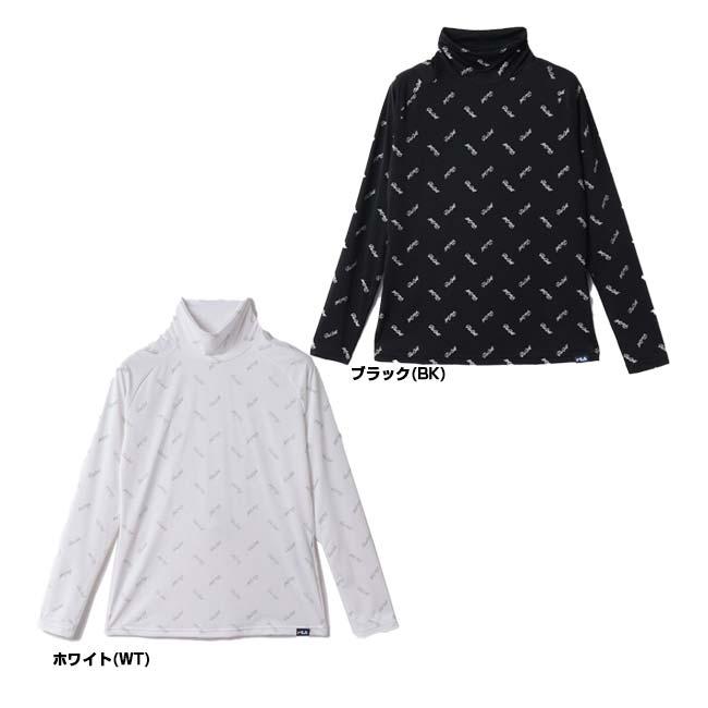 売切りセール！日本サイズ FILA(フィラ) 2024 SS レディース ハイネック 長袖インナーシャツ ロゴモチーフ柄 接触冷感 UV 吸汗速乾 754-980(24y4m) | FILA | 01