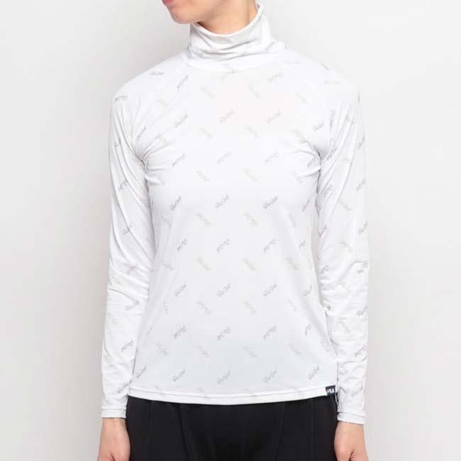 売切りセール！日本サイズ FILA(フィラ) 2024 SS レディース ハイネック 長袖インナーシャツ ロゴモチーフ柄 接触冷感 UV 吸汗速乾 754-980(24y4m) | FILA | 03