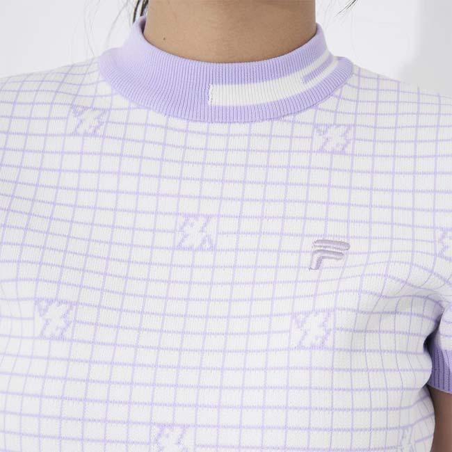 売切りセール！在庫処分特価 日本サイズ FILA(フィラ) 2023 SS レディース 半袖チェック ニットプルオーバー 753-642(23y3mゴルフ) |  | 10