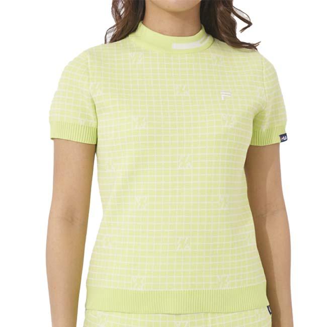 売切りセール！在庫処分特価 日本サイズ FILA(フィラ) 2023 SS レディース 半袖チェック ニットプルオーバー 753-642(23y3mゴルフ) |  | 13