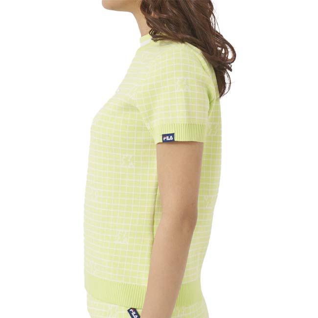 売切りセール！在庫処分特価 日本サイズ FILA(フィラ) 2023 SS レディース 半袖チェック ニットプルオーバー 753-642(23y3mゴルフ) |  | 15
