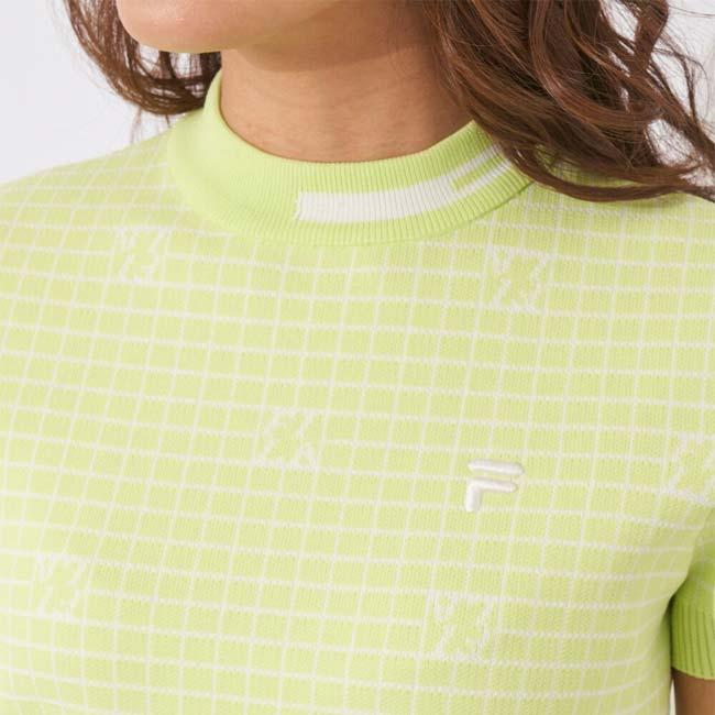 売切りセール！在庫処分特価 日本サイズ FILA(フィラ) 2023 SS レディース 半袖チェック ニットプルオーバー 753-642(23y3mゴルフ) |  | 16