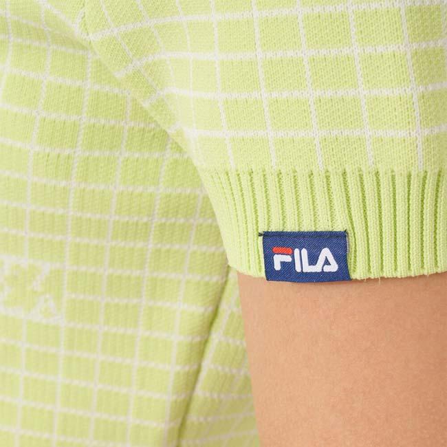 売切りセール！在庫処分特価 日本サイズ FILA(フィラ) 2023 SS レディース 半袖チェック ニットプルオーバー 753-642(23y3mゴルフ) |  | 17