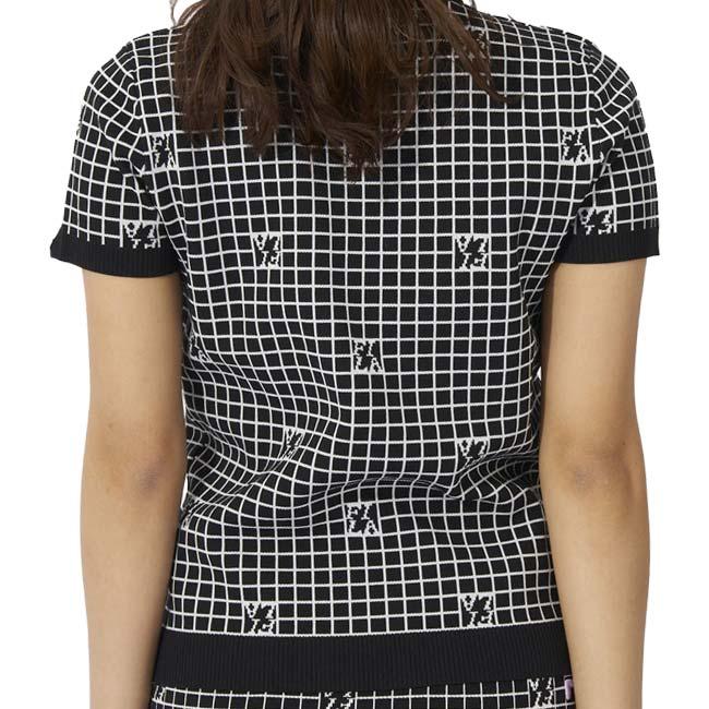 売切りセール！在庫処分特価 日本サイズ FILA(フィラ) 2023 SS レディース 半袖チェック ニットプルオーバー 753-642(23y3mゴルフ) |  | 03