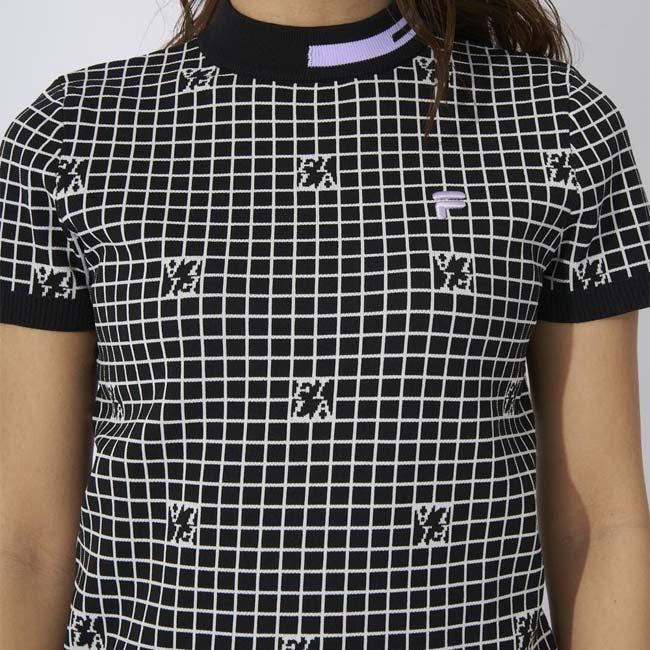 売切りセール！在庫処分特価 日本サイズ FILA(フィラ) 2023 SS レディース 半袖チェック ニットプルオーバー 753-642(23y3mゴルフ) |  | 05