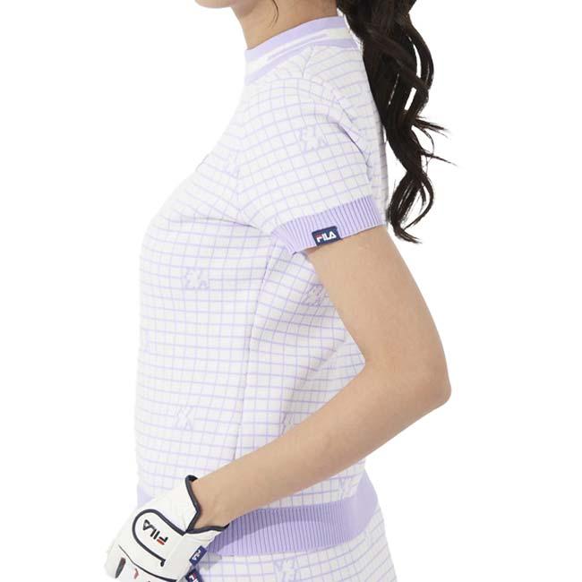 売切りセール！在庫処分特価 日本サイズ FILA(フィラ) 2023 SS レディース 半袖チェック ニットプルオーバー 753-642(23y3mゴルフ) |  | 09