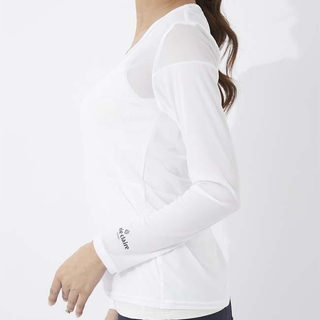 日本サイズ marie claire(マリ・クレール) 2024 SS レディース メッシュ切り替え 長袖インナーシャツ 吸汗速乾 UVカット 接触冷感 714-982(24y4m) |  | 04