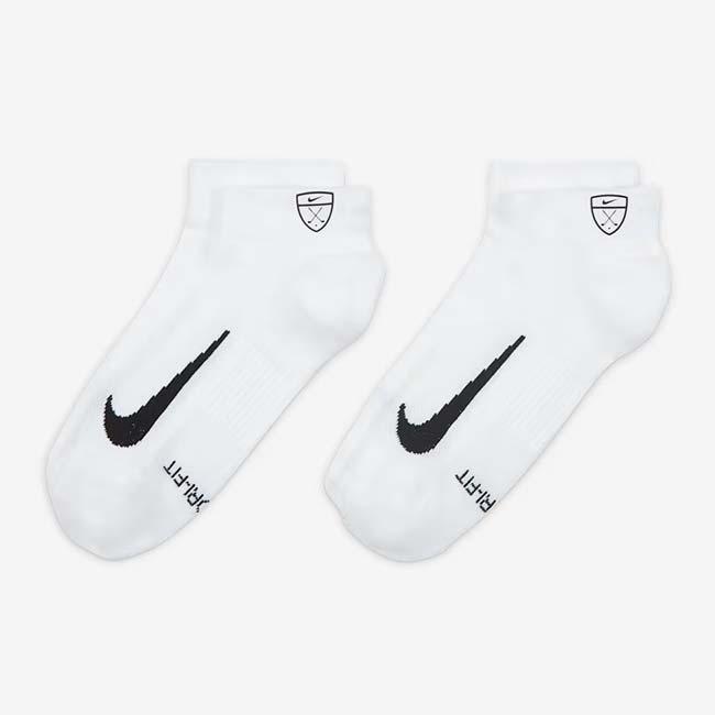 2足組 ナイキ(NIKE) ユニセックス マルチプライヤー ロー Dri-FIT ゴルフ クォーター ソックス CV2617-100 ホワイト×ブラック(26y1m) | NIKE | 01