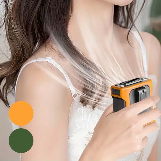 暑い夏のアウトドアや外出の必需品  ポータブルファン ウエスト ホルター付き ウエストファン ネックファン USB充電式 S15(24y7m) | 