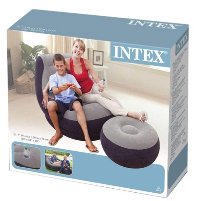 くつろぎのひとときを インテックス(INTEX) ULTRA LOUNGE ウルトララウンジ オットマン付きエアチェア 68564NP-グレー(21y10m) |  | 03