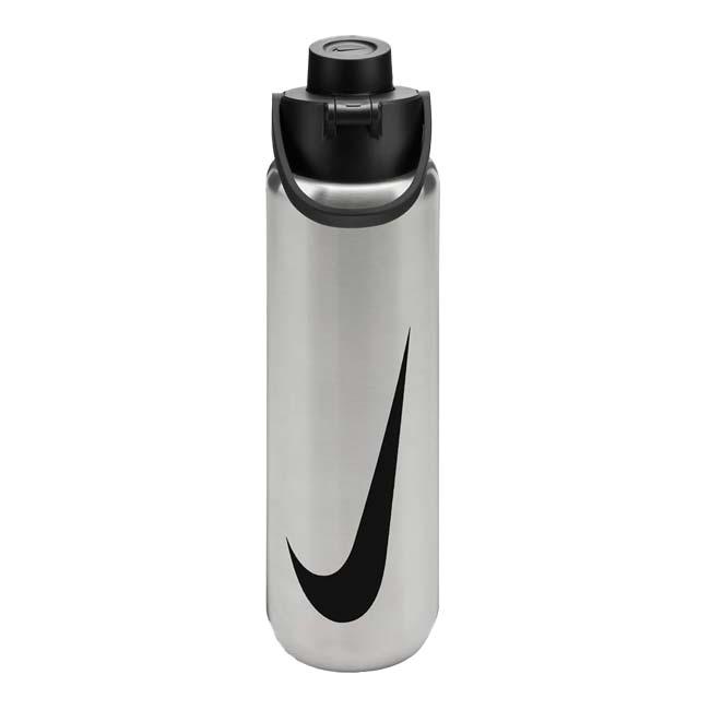 保冷専用直飲みタイプ ナイキ(NIKE) ステンレススチール リチャージチャグボトル 携帯用魔法瓶 24oz (700ml) 水筒 HY2020-953 BSスチール×BK(25y8m) | NIKE