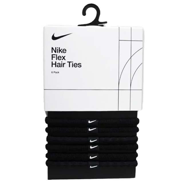 ナイキ(NIKE) フレックス ヘアタイ ヘアゴム 同色6本組 N1009194／BN2085-091 ブラック×ホワイト(24y3m) | NIKE | 01