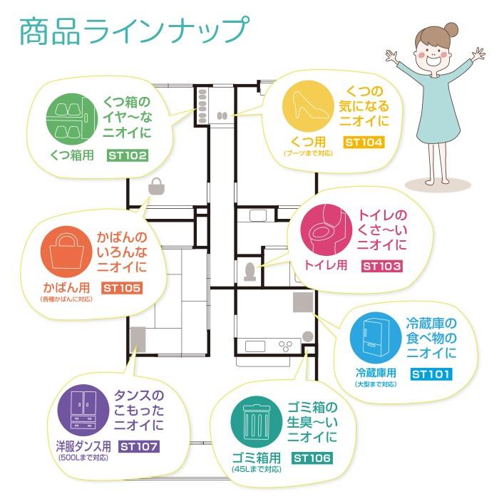 住江織物 Tispa(ティスパ) 香りでごまかさない 本当の消臭冷蔵庫用(ST101) 脱臭効果2年 無香料 |  | 05