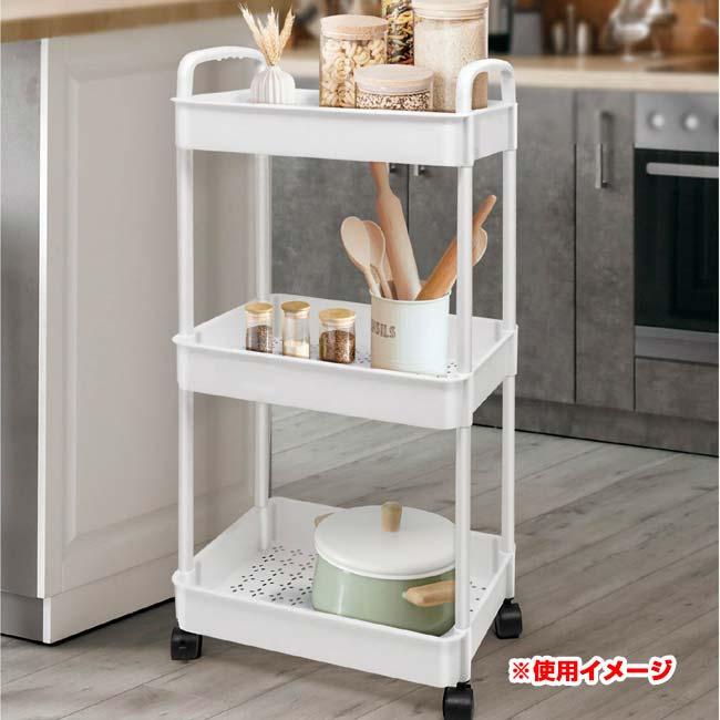 透かし柄入り ハック(HAC) ラックミシリーズ 3段収納キャスターラック キャスター付き 簡単組立 工具不要 HAC4722(N)／HAC4723(N)(25y12m) |  | 10