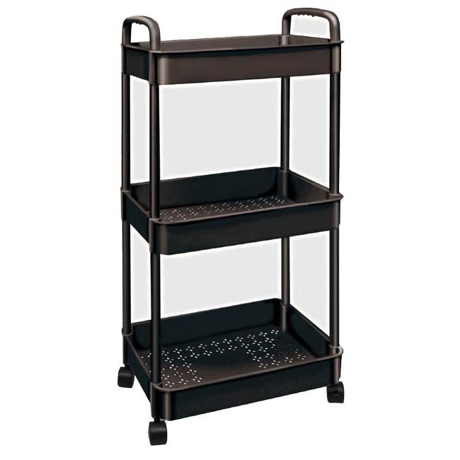 透かし柄入り ハック(HAC) ラックミシリーズ 3段収納キャスターラック キャスター付き 簡単組立 工具不要 HAC4722(N)／HAC4723(N)(25y12m) |  | 03