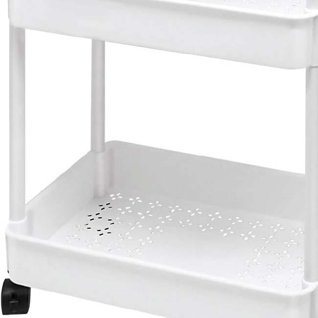 透かし柄入り ハック(HAC) ラックミシリーズ 3段収納キャスターラック キャスター付き 簡単組立 工具不要 HAC4722(N)／HAC4723(N)(25y12m) |  | 09