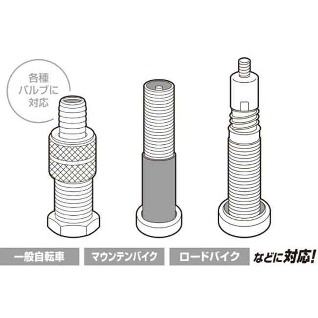 浮き輪・ボールにも ハック(HAC) アタッチメント付き 自転車用空気入れ 最大充填9気圧 各種バルブ対応 HAC2388-ブラック(24y6m) |  | 03