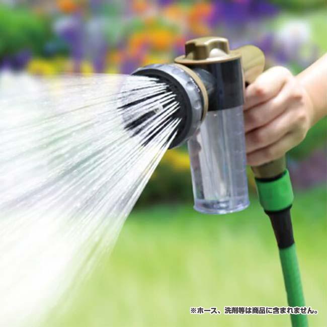 8種類の散水パターン  ハック(HAC) 泡タンク付き 散水ノズル 洗剤量調節可能 水撒き 清掃 洗車 HAC3764-カーキー(24y6m) | 