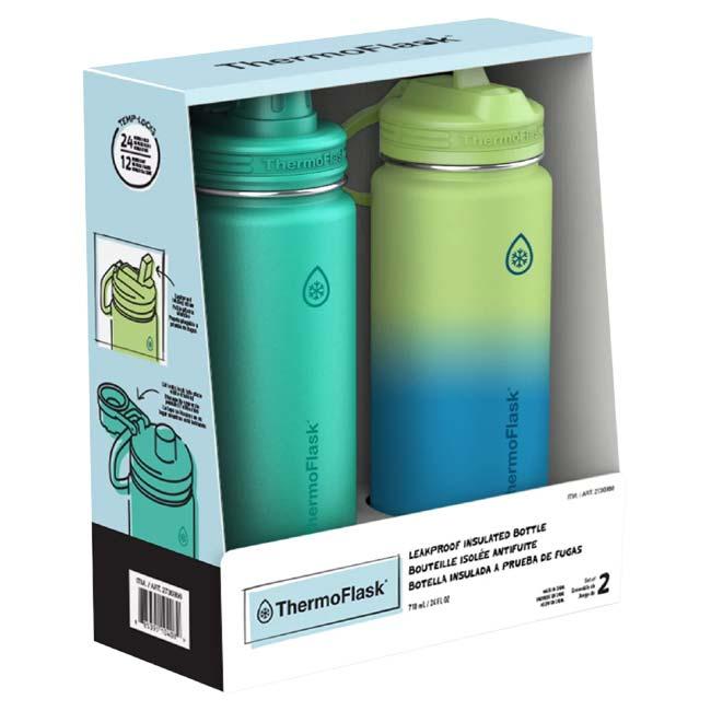 サーモフラスク(ThermoFlask) 真空断熱ステンレスボトル 携帯用まぼうびん ウォーターボトル 710ml(24oz) 2本セット QQ コストコ 1730866(26y7m) |  | 03