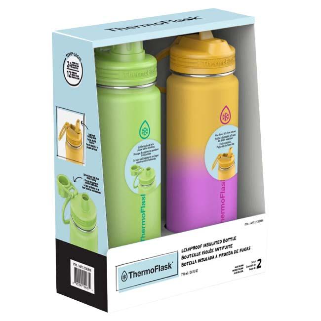 サーモフラスク(ThermoFlask) 真空断熱ステンレスボトル 携帯用まぼうびん ウォーターボトル 710ml(24oz) 2本セット QQ コストコ 1730866(26y7m) |  | 07