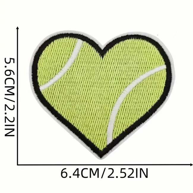 Tシャツやキャップをテニス仕様にしよう！  ハード型 テニスボール アップリケ 1枚 刺繍パッチ 熱接着タイプ アイロンワッペン TE929983(25y3m) |  | 05