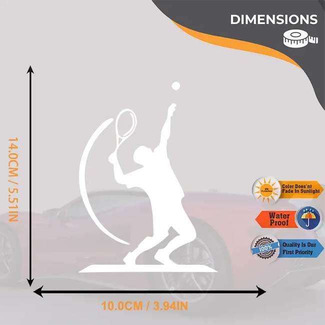 愛車でテニス好きをアピール♪  テニスステッカー テニスプレイヤー柄 デコシール 転写式 自動車外装 アクセサリ TE929995-ホワイト(24y5m) |  | 01