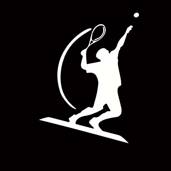 愛車でテニス好きをアピール♪  テニスステッカー テニスプレイヤー柄 デコシール 転写式 自動車外装 アクセサリ TE929995-ホワイト(24y5m) |  | 02