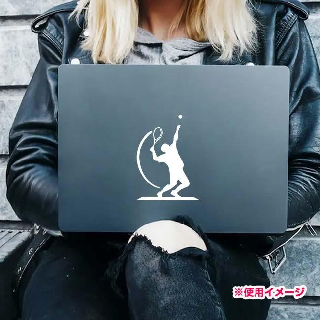愛車でテニス好きをアピール♪  テニスステッカー テニスプレイヤー柄 デコシール 転写式 自動車外装 アクセサリ TE929995-ホワイト(24y5m) |  | 03