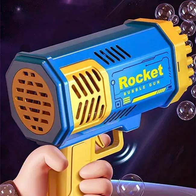 たくさんのシャボン玉が一気に噴き出す   40穴 電動バブルマシン 自動シャボン玉機 LEDライト付き キッズ おもちゃ TE929997-ブルー×イエロー(24y5m) |  | 03