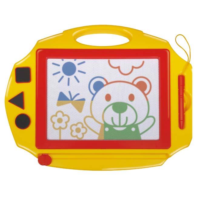 何度でも自由におえかきできる！ ハック(HAC) カラフルおえかきボード カラフル4色ボード インク不使用 ロープ付きペン HAC4615 イエロー(25y6m) |  | 01