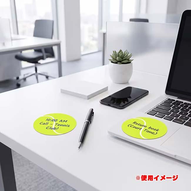 テニスボール型付箋 50枚 スティッキーノート ラベル 文房具 オフィス 学校 TE939956 グリーン(26y9m) |  | 05