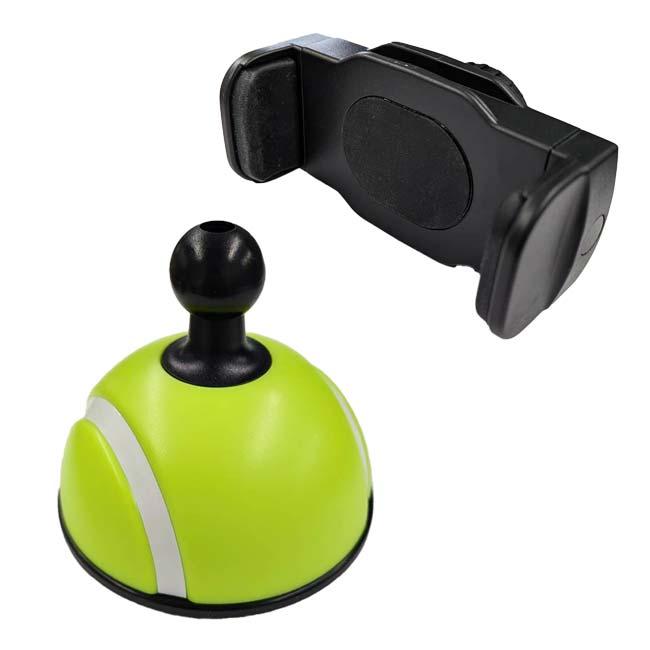 試合動画撮影にも便利！  テニスボール型 スマホホルダー 360度回転 フック式ベース 携帯電話ホルダー スマートフォン固定 TE939964(26y6m) |  | 02