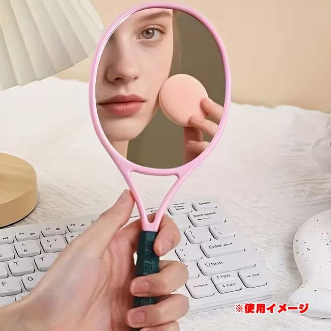 テニスラケット型 ハンドミラー 手鏡 メイクアップミラー 携帯ミラー