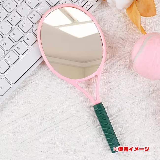 テニスラケット型 ハンドミラー 手鏡 メイクアップミラー 携帯ミラー