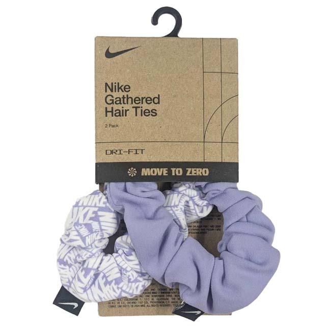 ナイキ(NIKE) Dri-FIT ギャザーヘアタイ 3.0 2個セット シュシュ ヘアゴム BN2103-554リラクアイス×ホワイト(25y4m) | NIKE | 01
