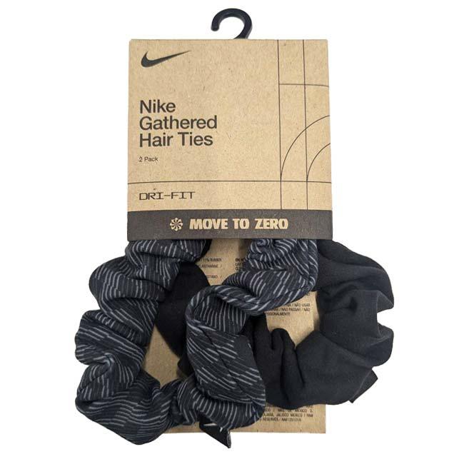 ナイキ(NIKE) Dri-FIT ギャザーヘアタイ 3.0 2個セット シュシュ ヘアゴム N1012763／BN2103-052ブラック×Cグレー×ホワイト(25y1m) | NIKE | 01